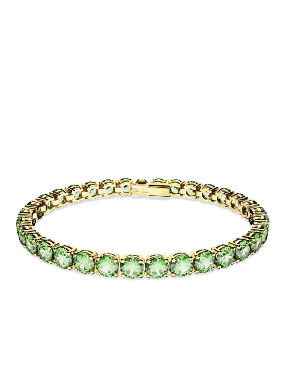 Swarovski Gold-Tone Green Crystal Tennis Bracelet NIB Retail:$269 - Picture 8 of 8